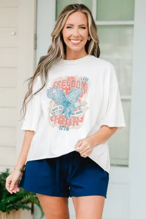 Freedom Vintage Wash Tee, White