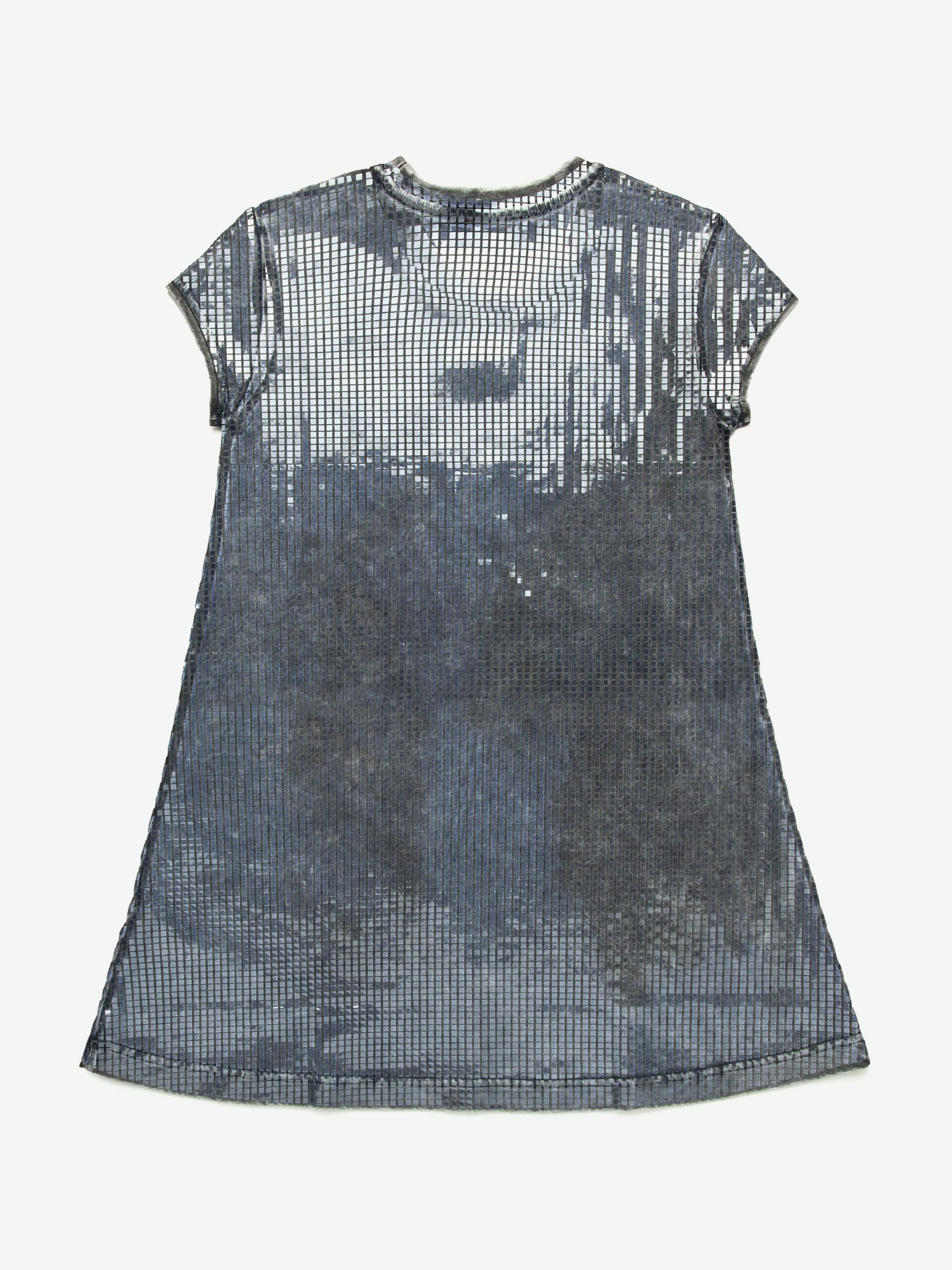 Girls Sequin Effect T-Shirt Dress in Black