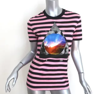 Givenchy Full Moon Striped T-Shirt Pink/Black Size Small Short Sleeve Top