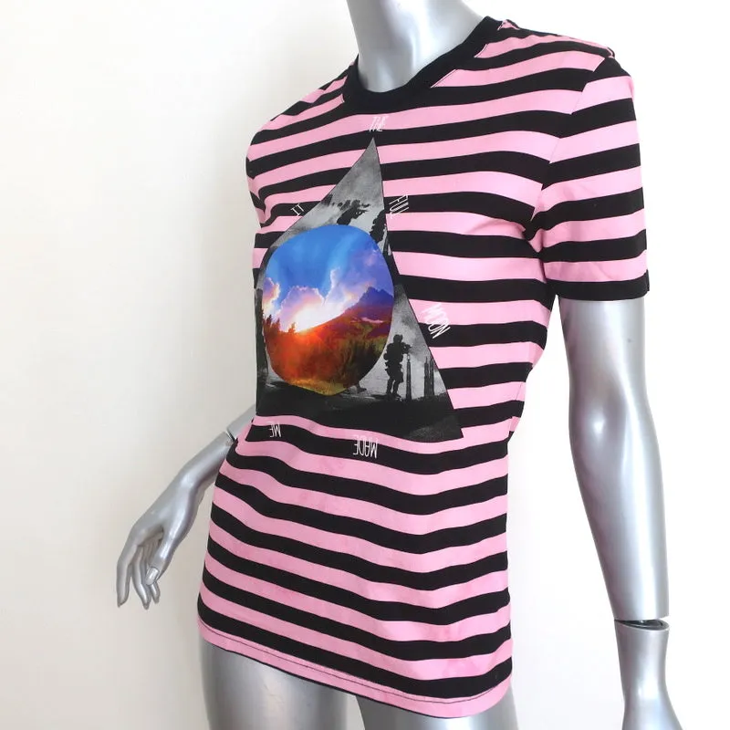 Givenchy Full Moon Striped T-Shirt Pink/Black Size Small Short Sleeve Top