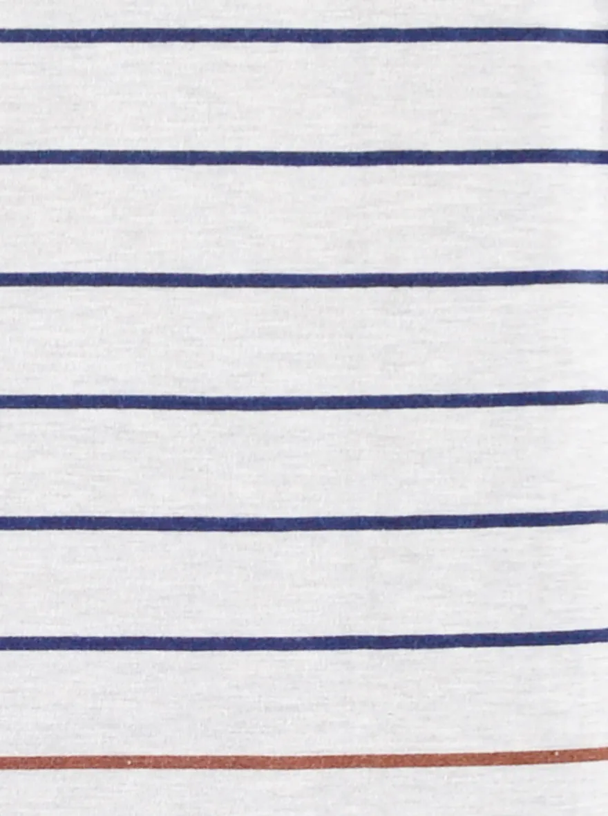 Glacier Grey Striped Slim Fit Polo T-shirt | Greenfibre