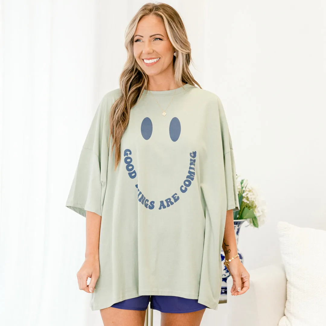 Good Things Boyfriend Tee, Light Sage