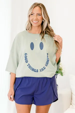 Good Things Boyfriend Tee, Light Sage