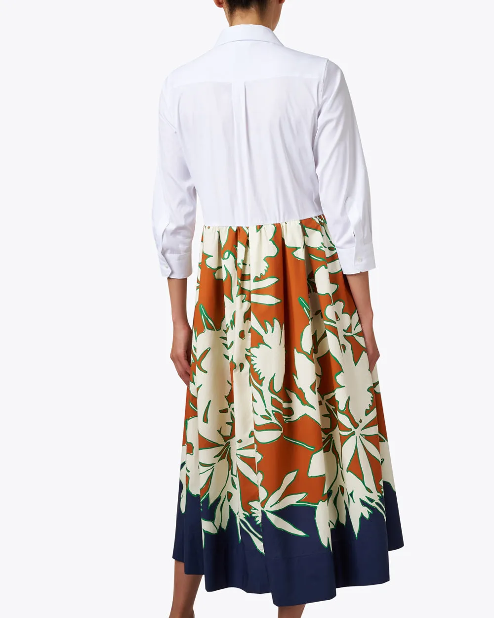Graphic Flowers Elena Poplin Midi Dress