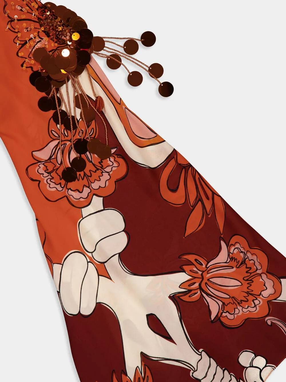 Graphic-Print Silk Tunic Dress