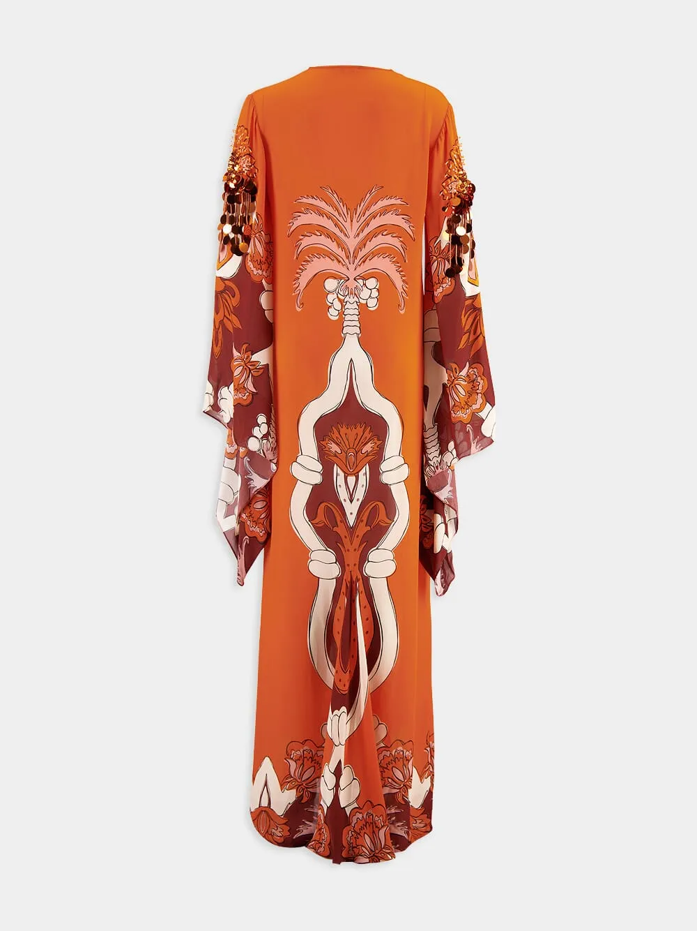 Graphic-Print Silk Tunic Dress
