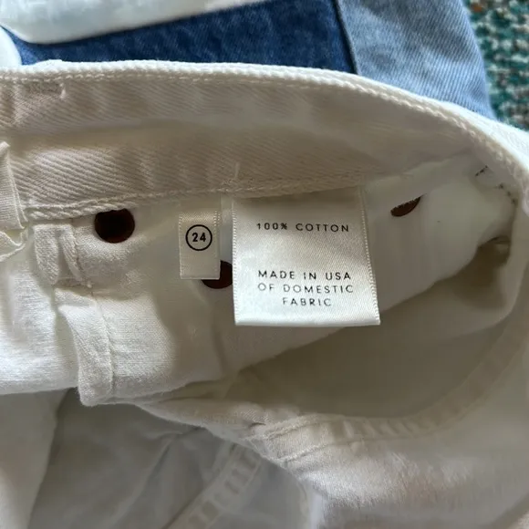 GRLFRND &quot;Cindy&quot; High Rise White Denim Shorts Size 24