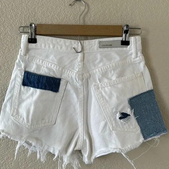 GRLFRND &quot;Cindy&quot; High Rise White Denim Shorts Size 24