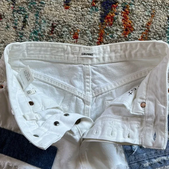GRLFRND &quot;Cindy&quot; High Rise White Denim Shorts Size 24