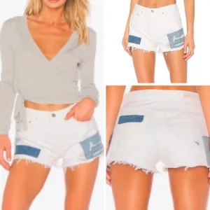 GRLFRND &quot;Cindy&quot; High Rise White Denim Shorts Size 24