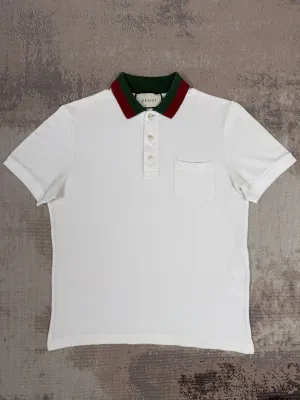 Gucci Web-Stripe Polo - White