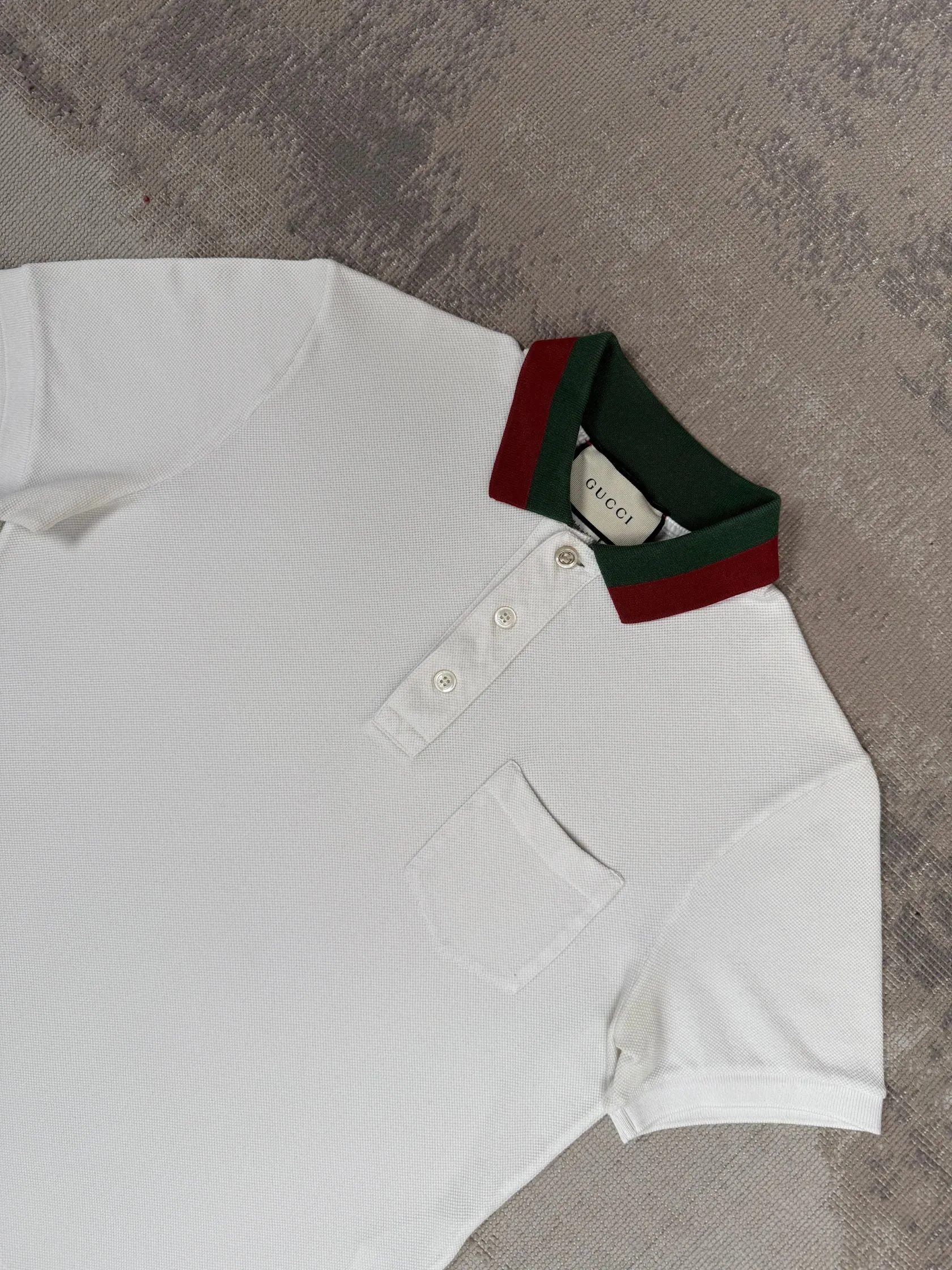 Gucci Web-Stripe Polo - White
