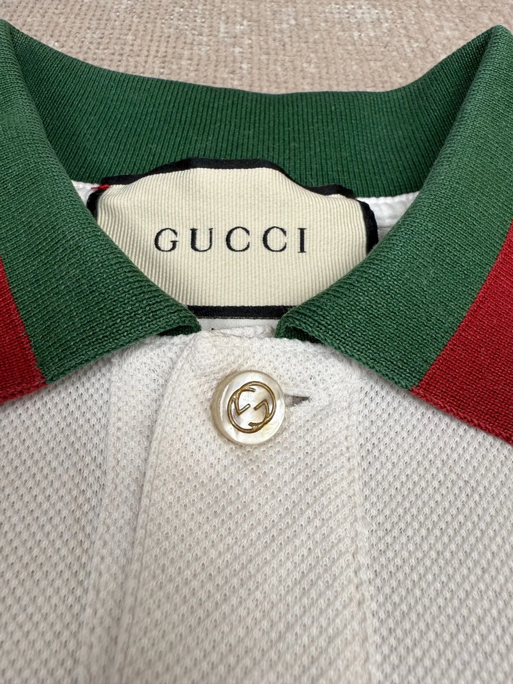 Gucci Web-Stripe Polo - White