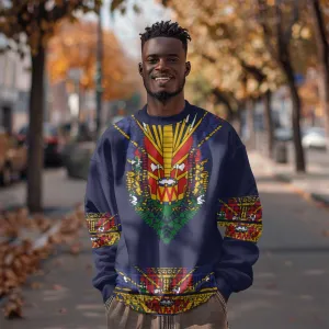 Haiti Flag Sweatshirt Traditional Dashiki Black Color LT03