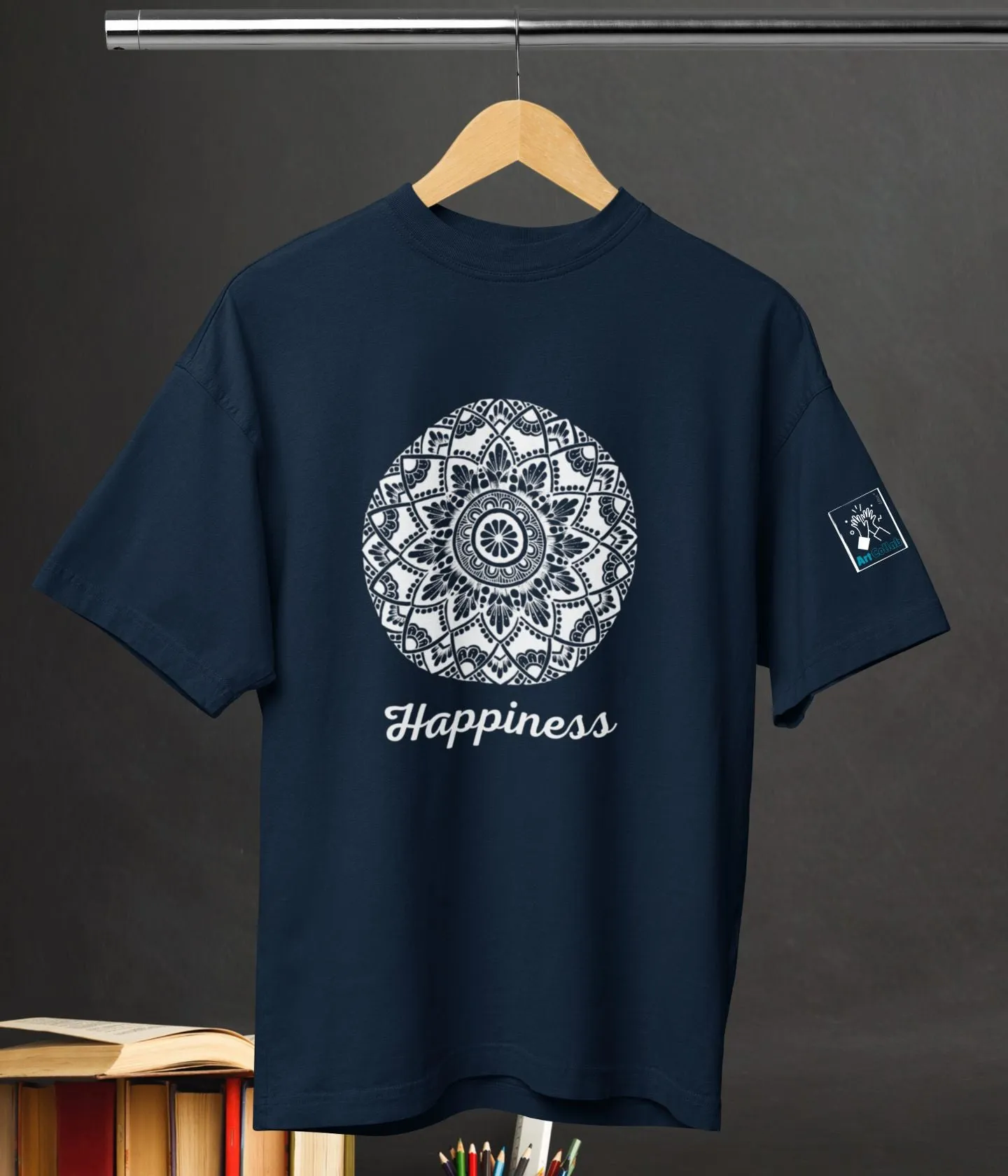 Happiness - Terry Oversized T-Shirt - Dark