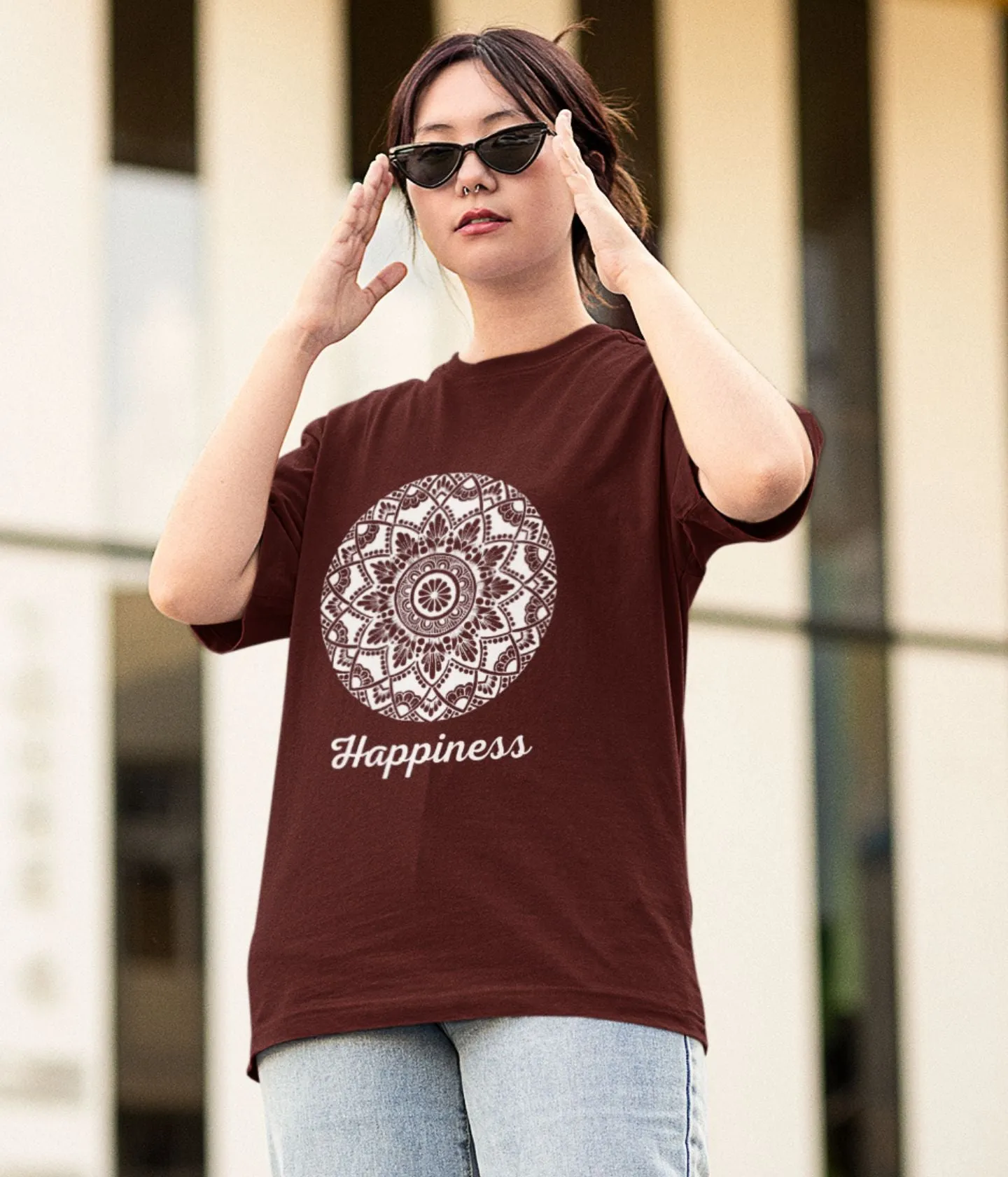 Happiness - Terry Oversized T-Shirt - Dark