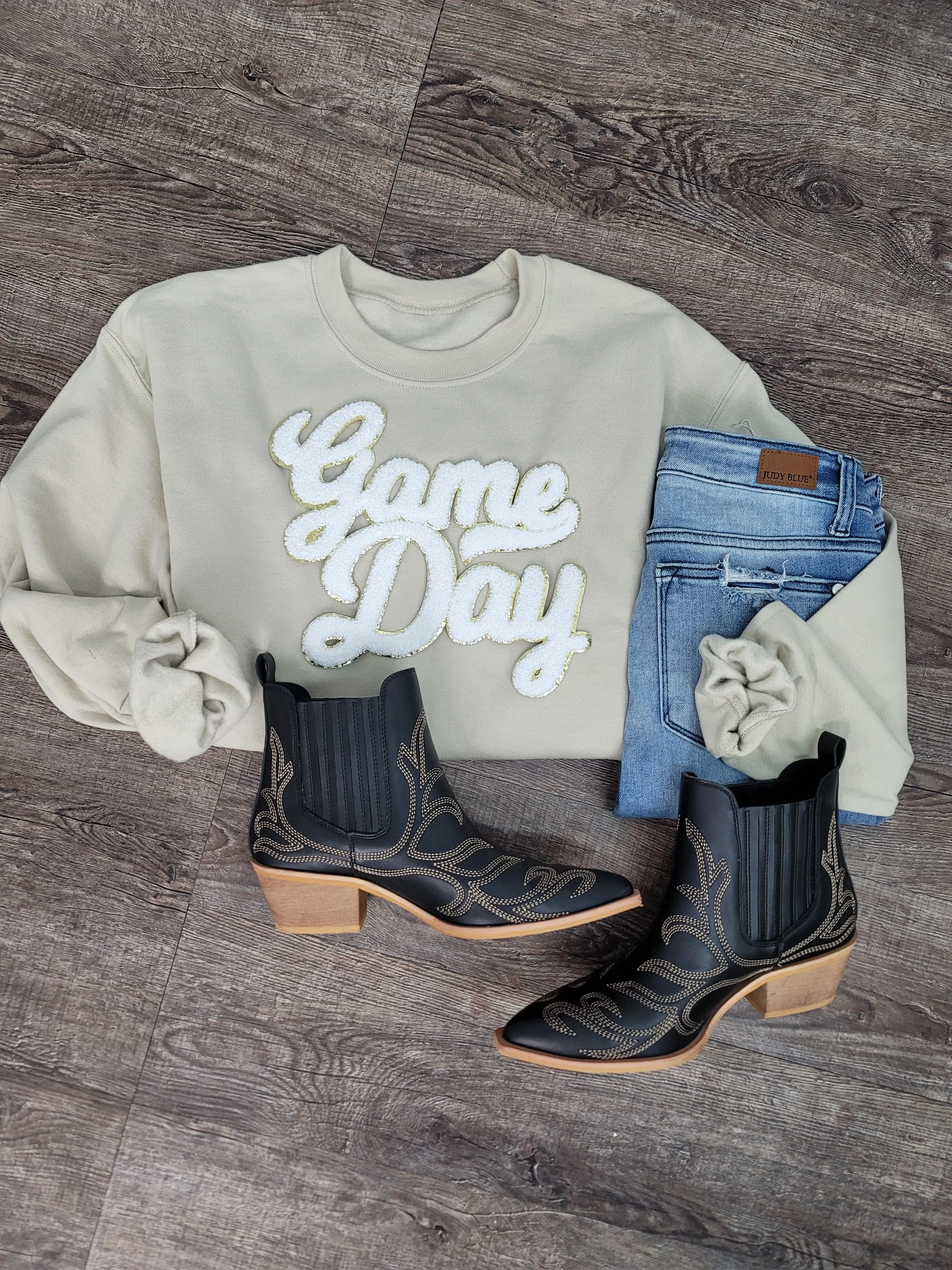 Hazel Blues® |  Game Day Patch Sweatshirts