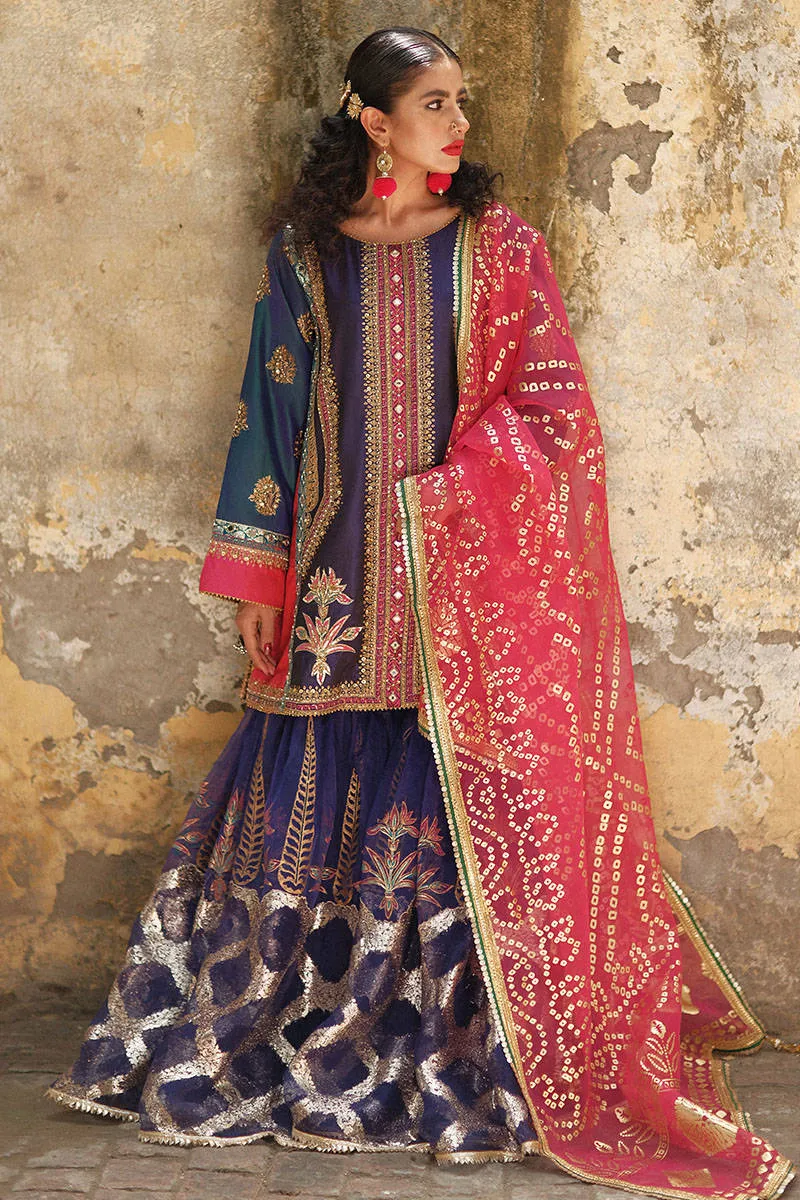 Heavy Blue Sharara Kameez Pakistani Wedding Dresses