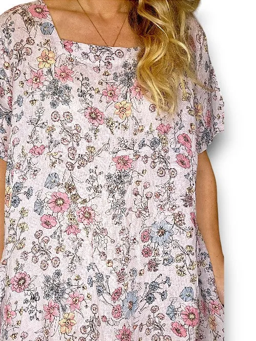 HELGA MAY Graphic Bloom Maxi Dress ~ Lavender