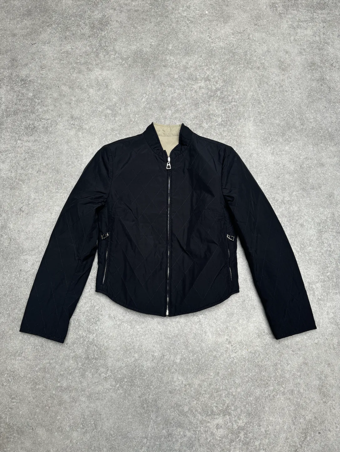 Hermes Two-tone Reversible Padded Cropped Jacket