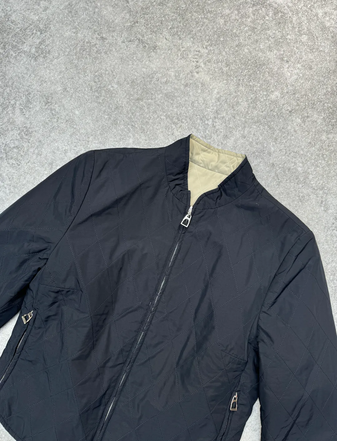 Hermes Two-tone Reversible Padded Cropped Jacket