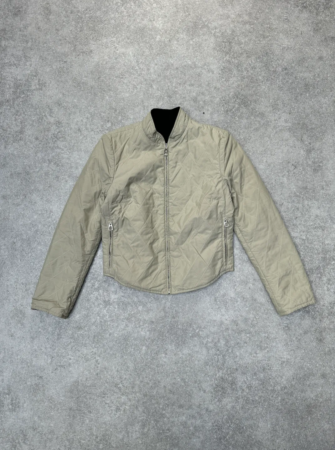 Hermes Two-tone Reversible Padded Cropped Jacket