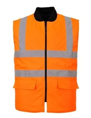 Hi Viz Interactive reversible Hi-Vis Bodywarmer/Gilet Portwest Rail RIS 3279 - S469