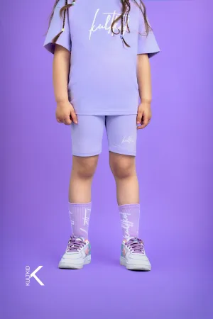 High Waisted Biker Shorts with Resistain® in Lavender