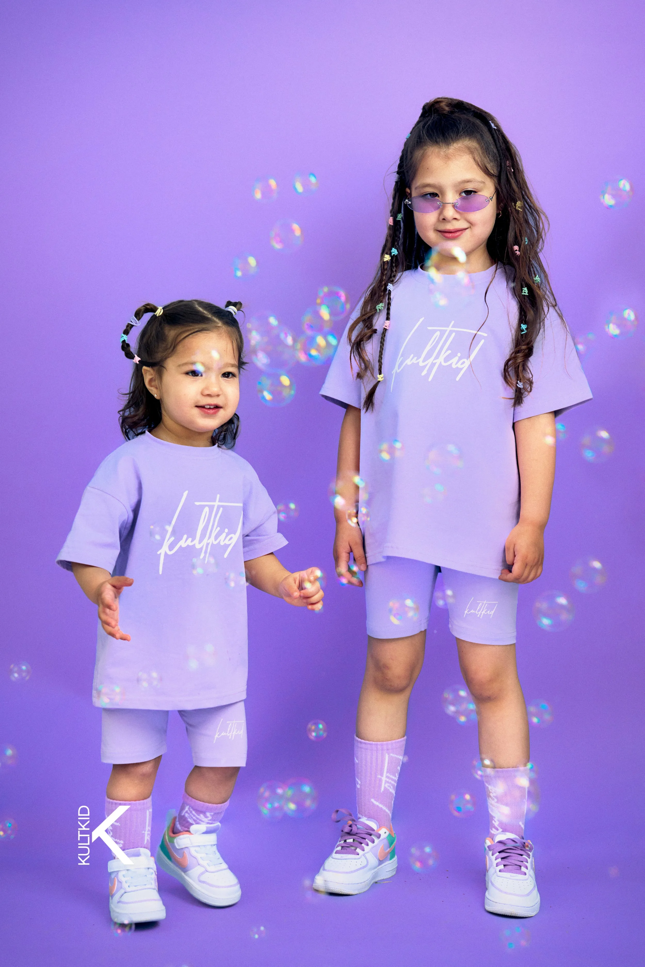 High Waisted Biker Shorts with Resistain® in Lavender