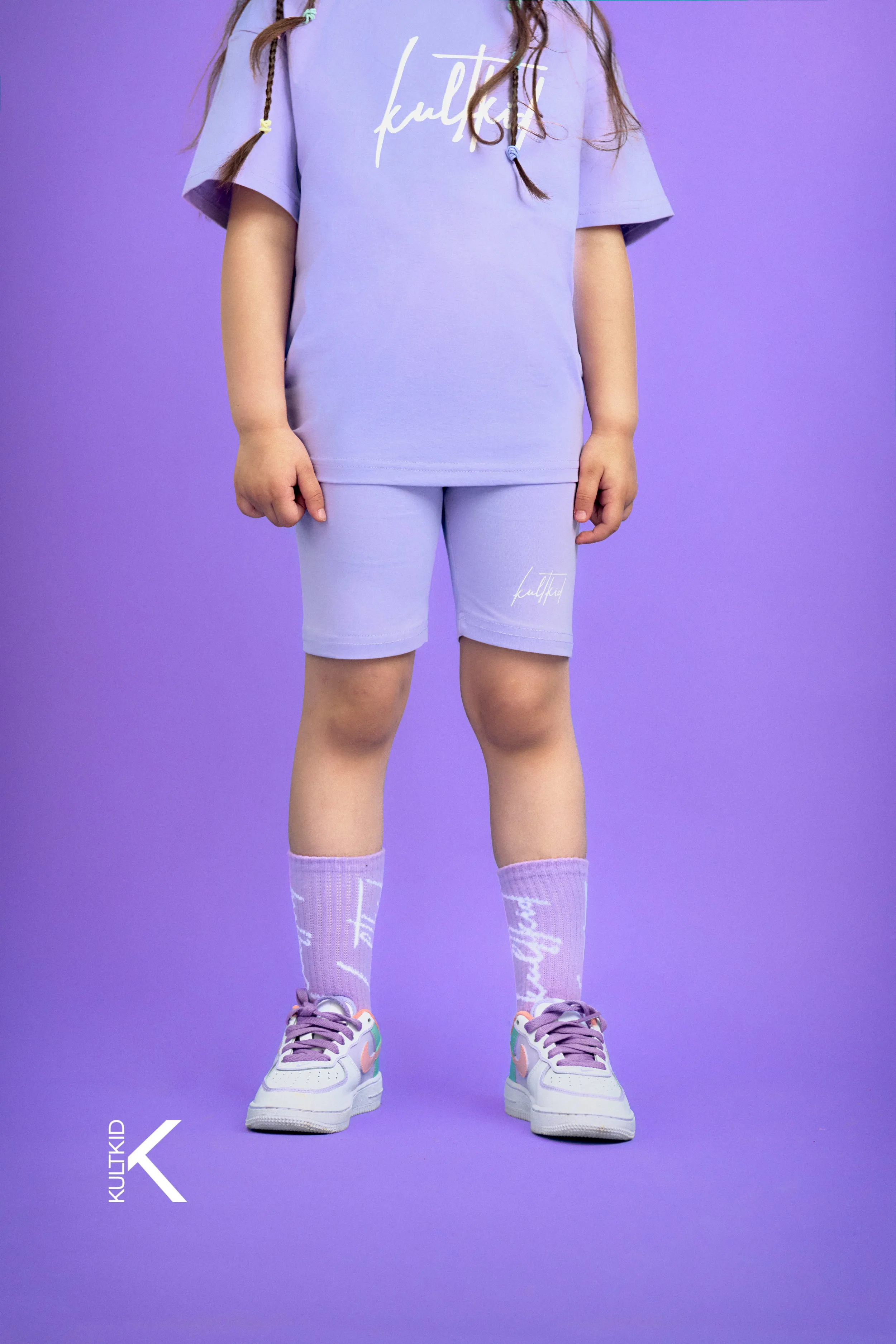 High Waisted Biker Shorts with Resistain® in Lavender