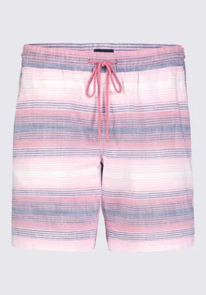 Hoggers Men's Striped Shorts in Mineral Red - BM24349A