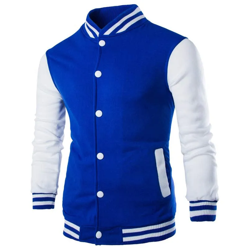 Hooded Baseball Jacket Men Fashion Design Black Mens Slim Fit Varsity Jacket Stylish College