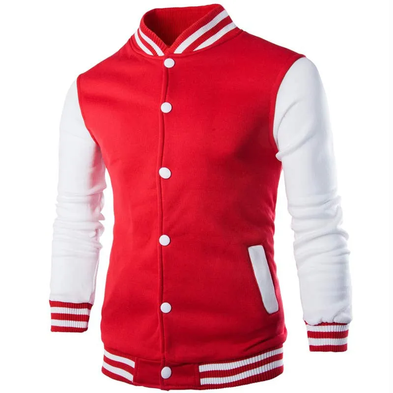 Hooded Baseball Jacket Men Fashion Design Black Mens Slim Fit Varsity Jacket Stylish College
