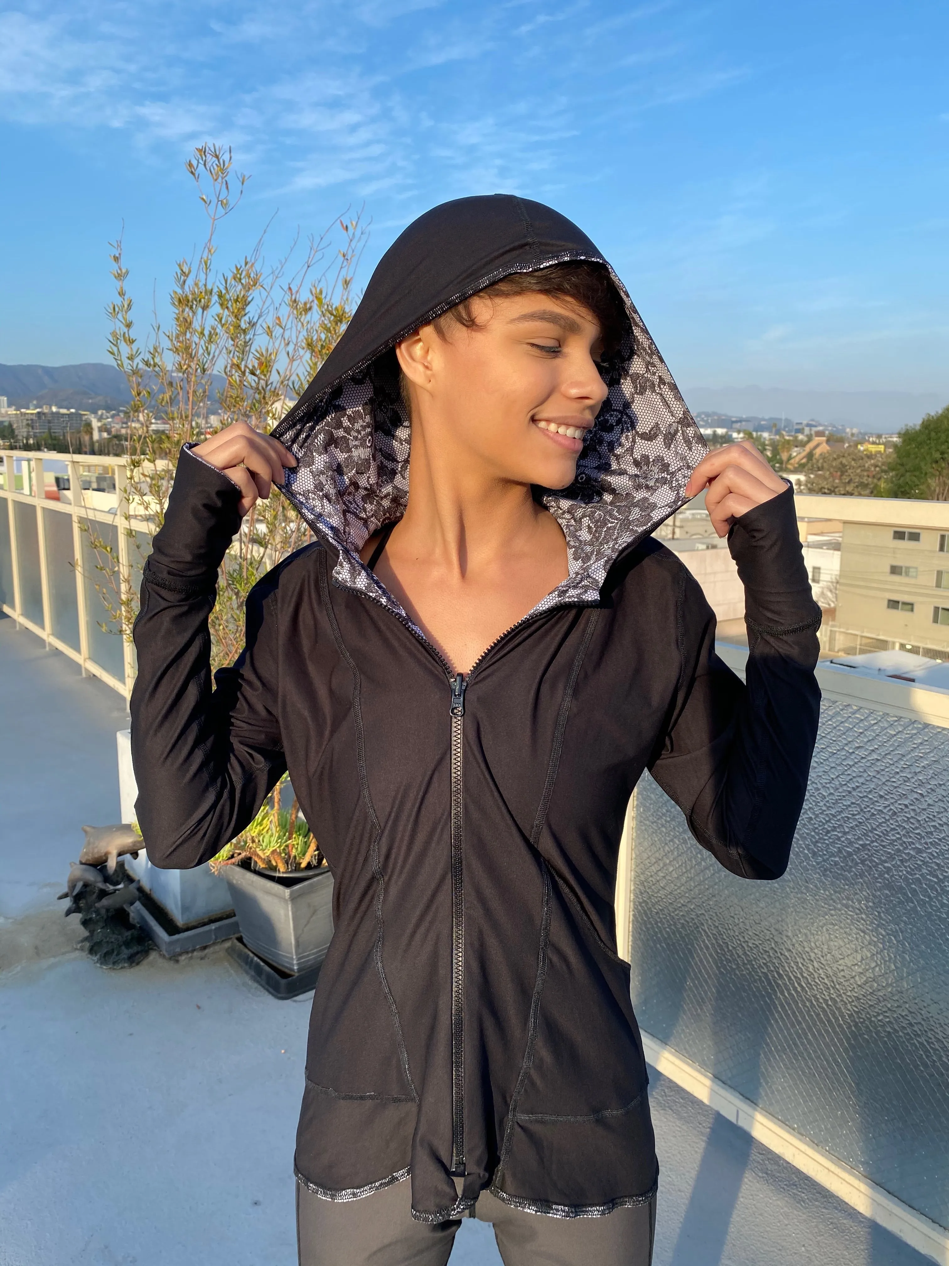 HOODIE BLACK LACE/BLACK