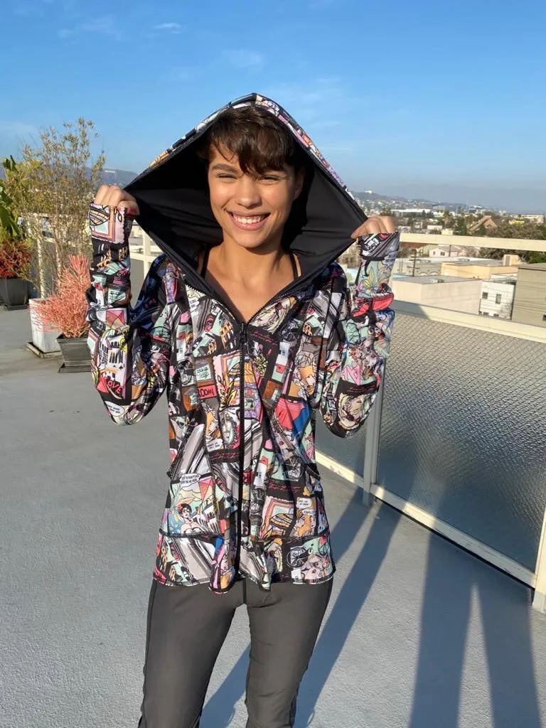 HOODIE COMIC CON/ SOLID BLACK