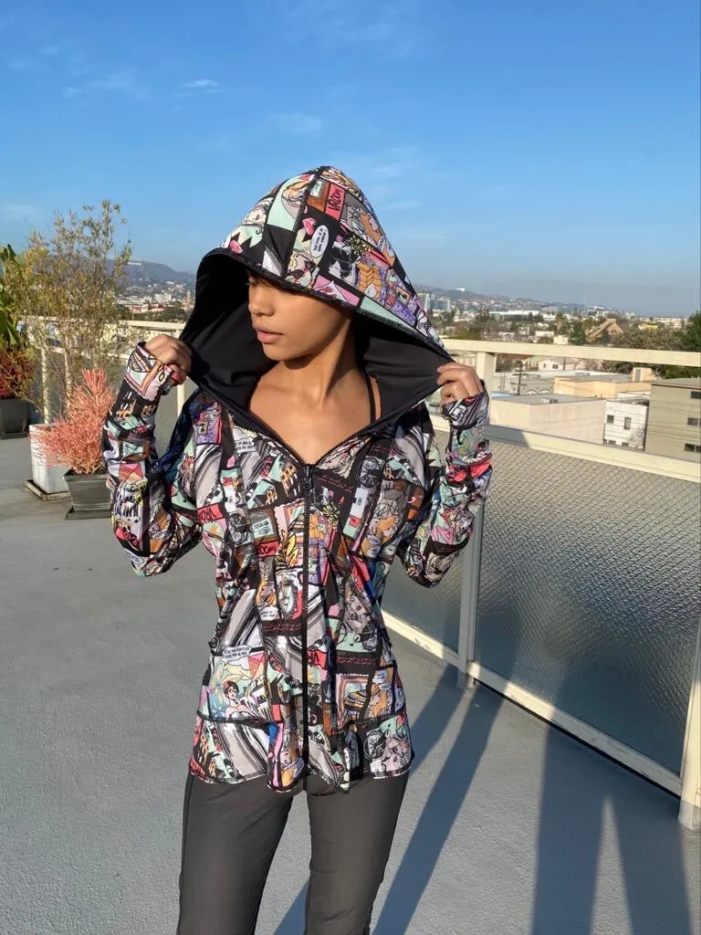 HOODIE COMIC CON/ SOLID BLACK