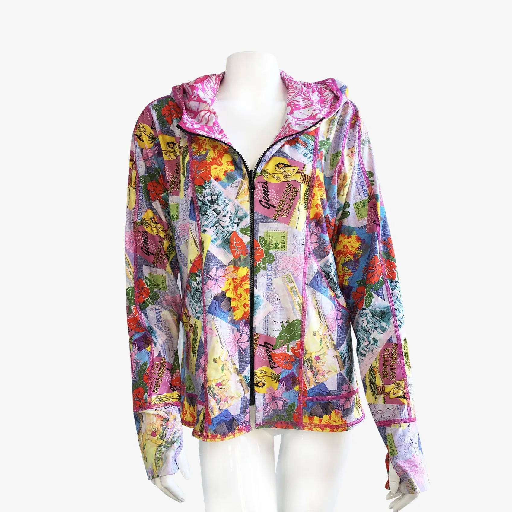 HOODIE VINTAGE PINK HAWAII/PINK BATIK
