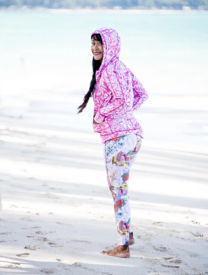 HOODIE VINTAGE PINK HAWAII/PINK BATIK