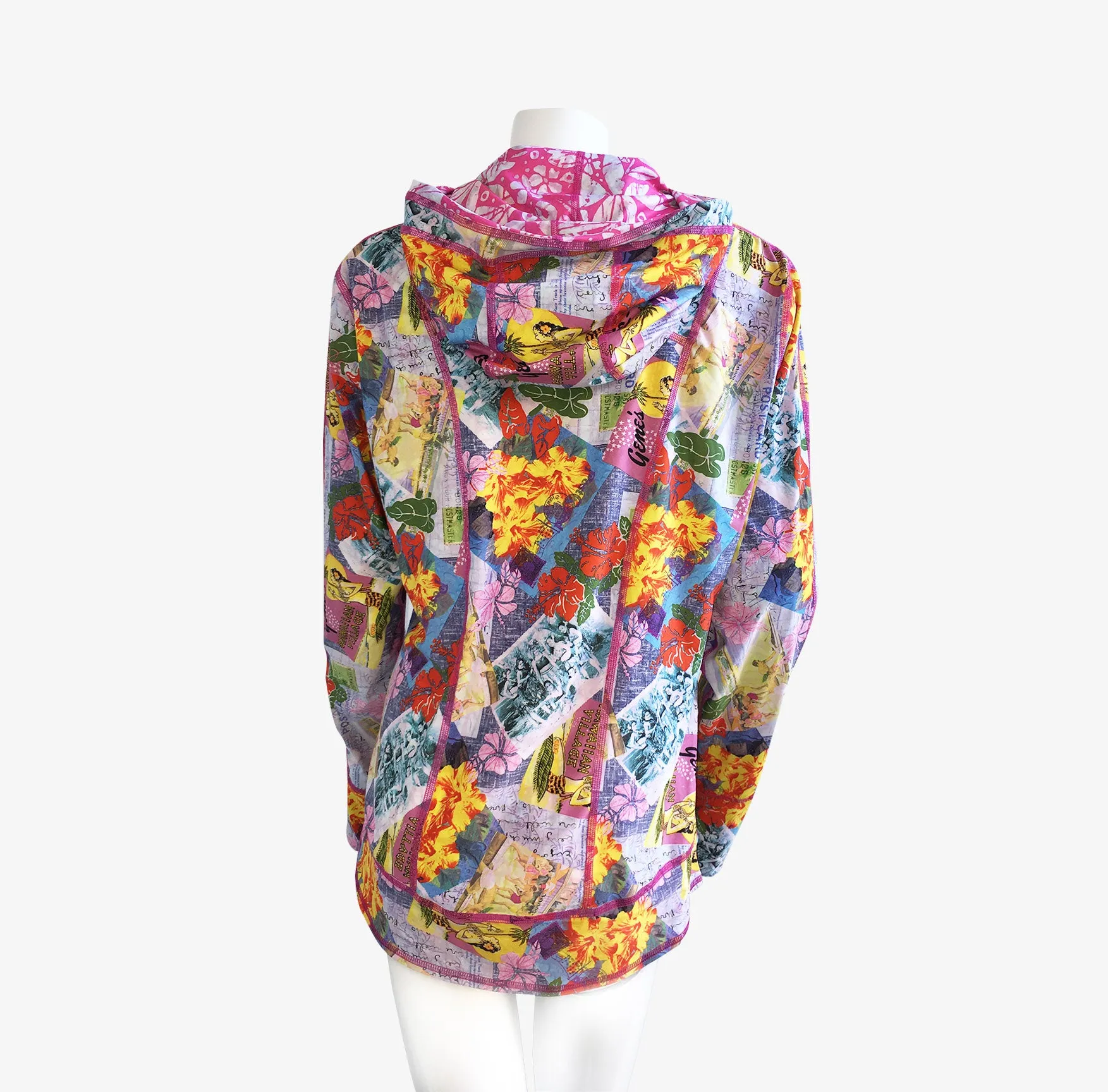 HOODIE VINTAGE PINK HAWAII/PINK BATIK