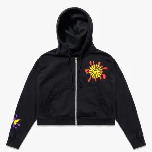 House Splat 2-Way Zipper Crop Hoodie