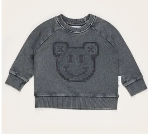 HUX Digi Smile Sweatshirt- Charcoal