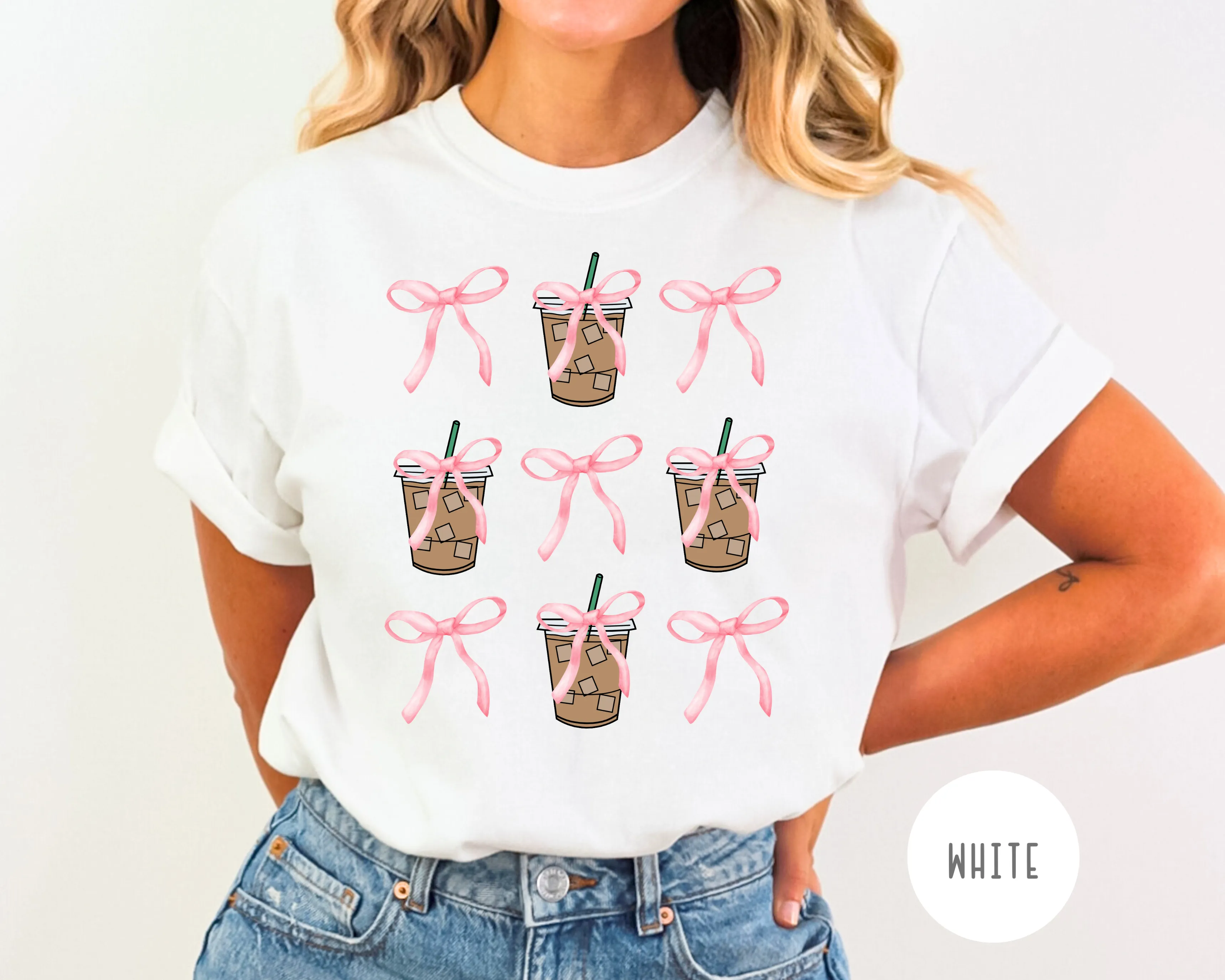 Iced Coffee Bow Coquette T-Shirt