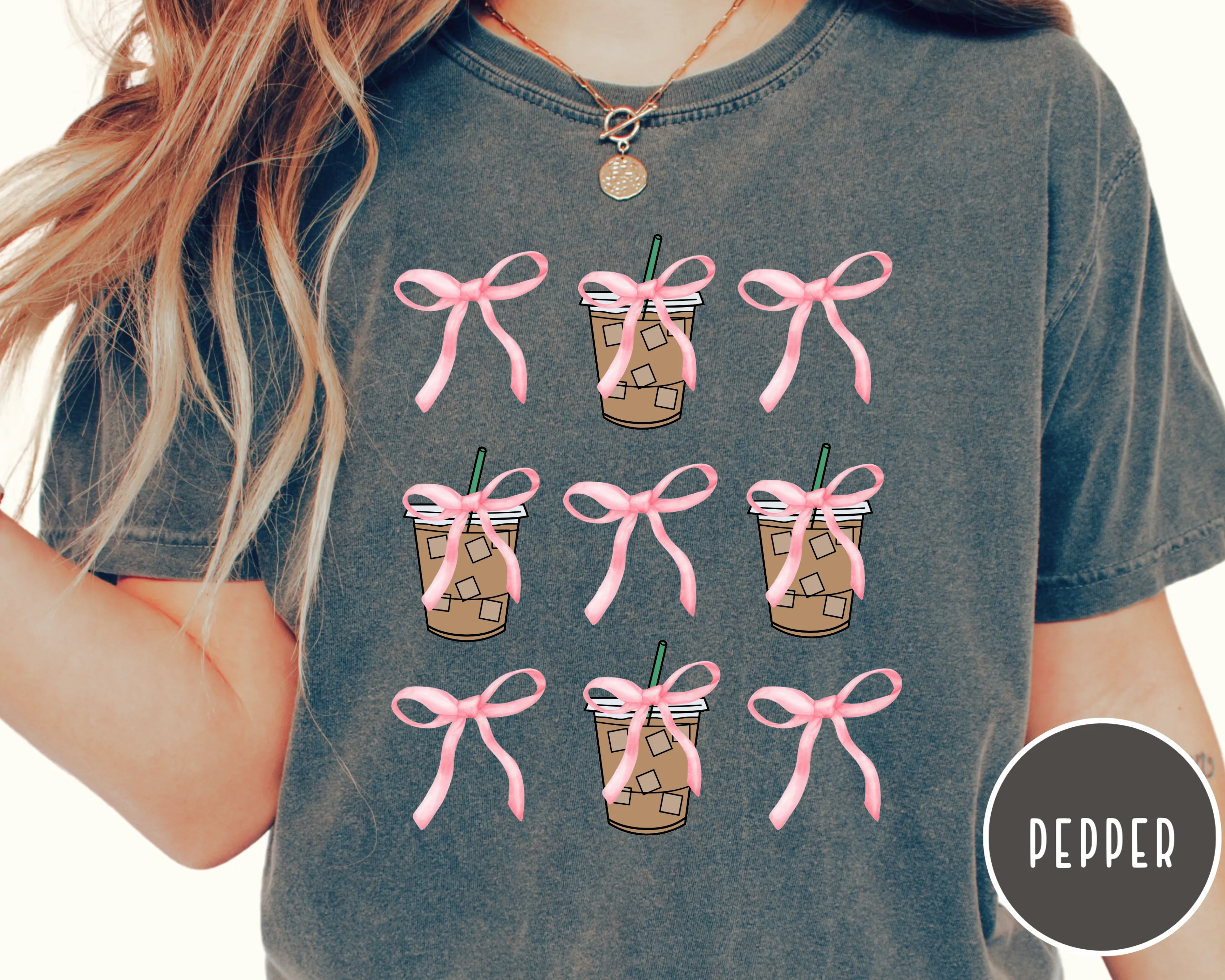 Iced Coffee Bow Coquette T-Shirt