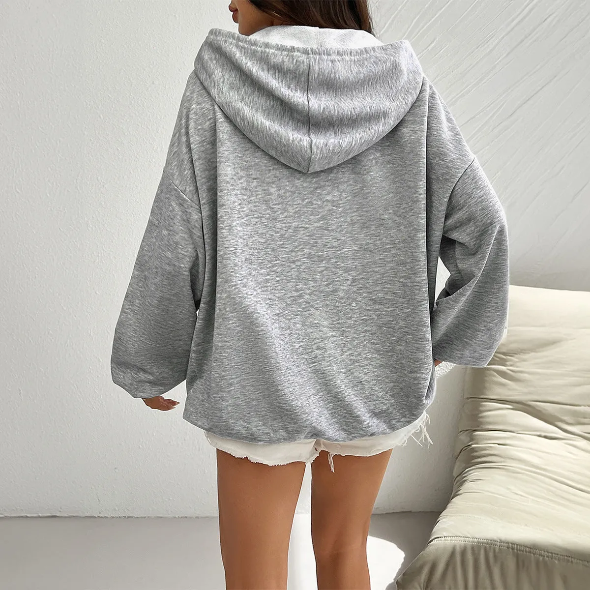 Independence Day Casual Loose Pocket Tie Hooded Sweatshirts Wholesale Womens Clothing N3824091000084