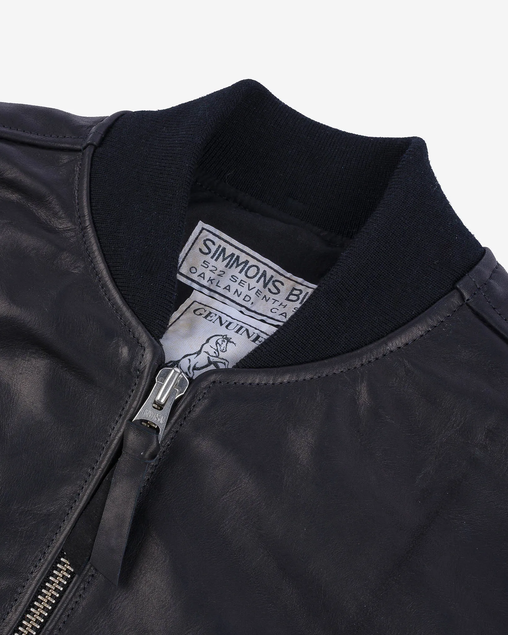 Iron Heart x Simmons Bilt Prairie Horsehide College Jacket - Black