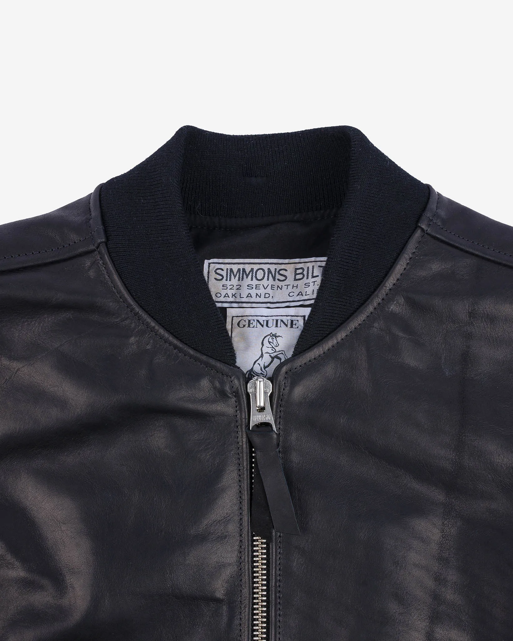 Iron Heart x Simmons Bilt Prairie Horsehide College Jacket - Black