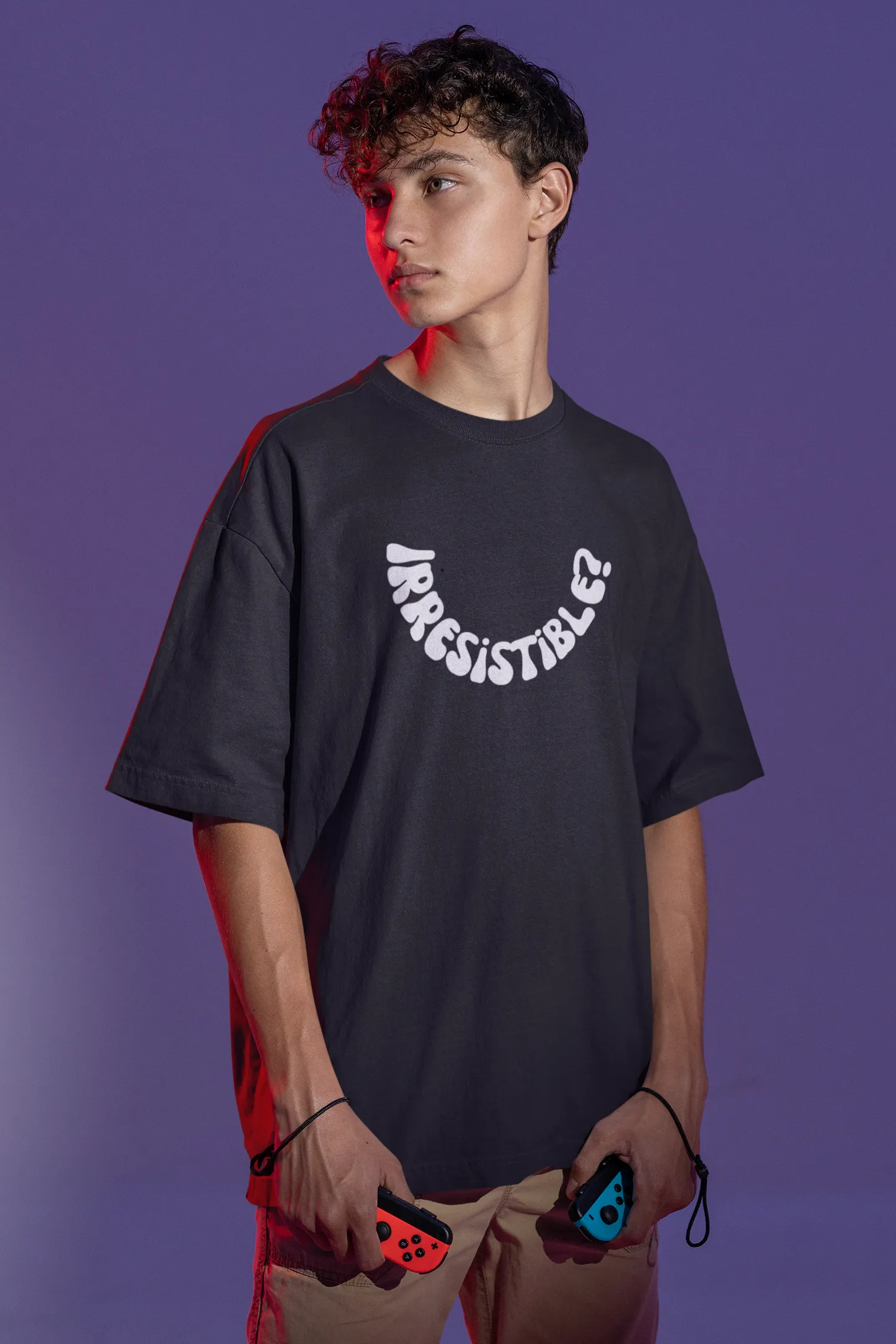 Irresistible Black Oversized Fit Unisex T-Shirt