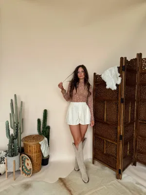 Ivory Corduroy Shorts