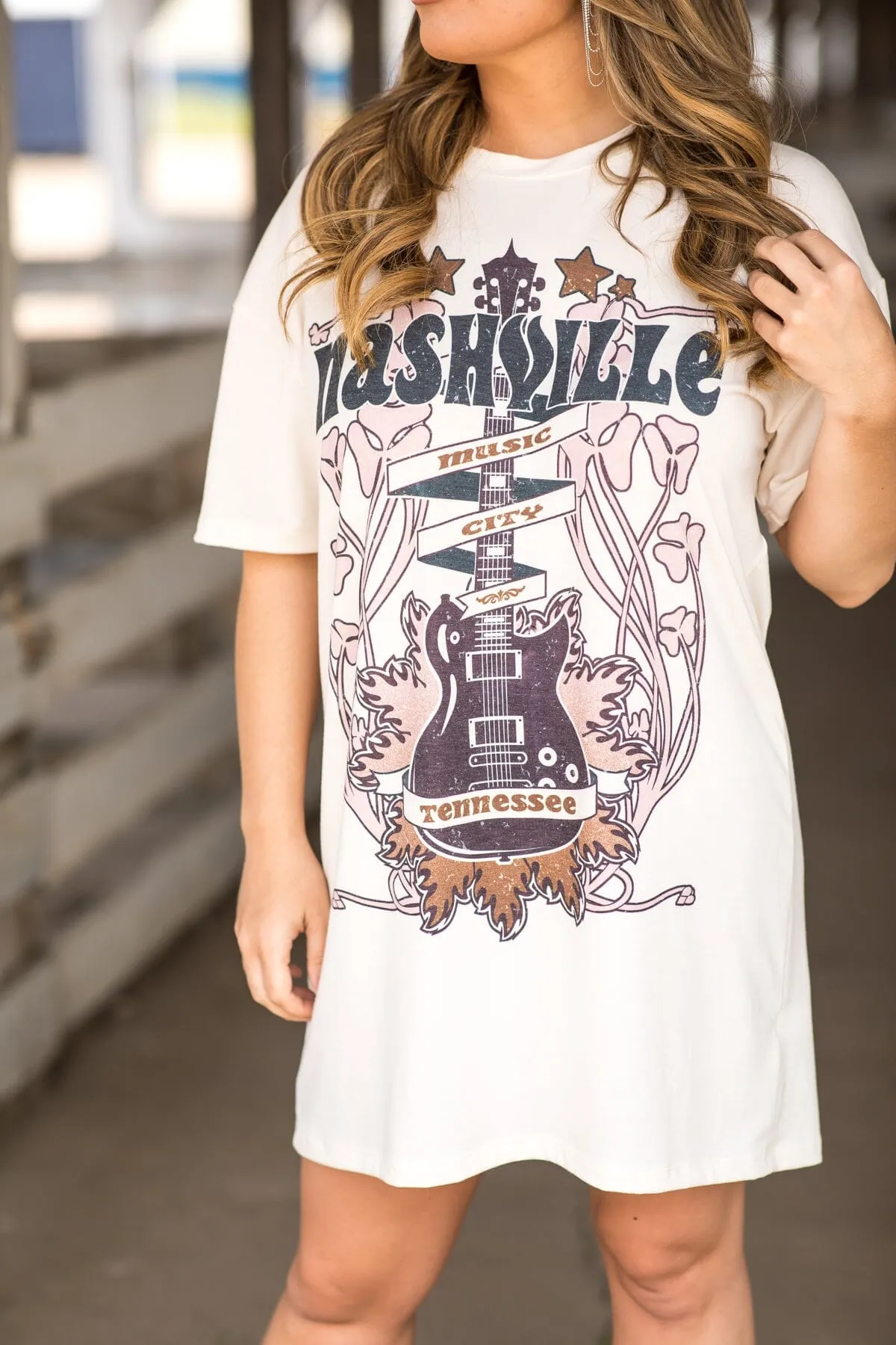 Ivory Nashville Graphic Dress