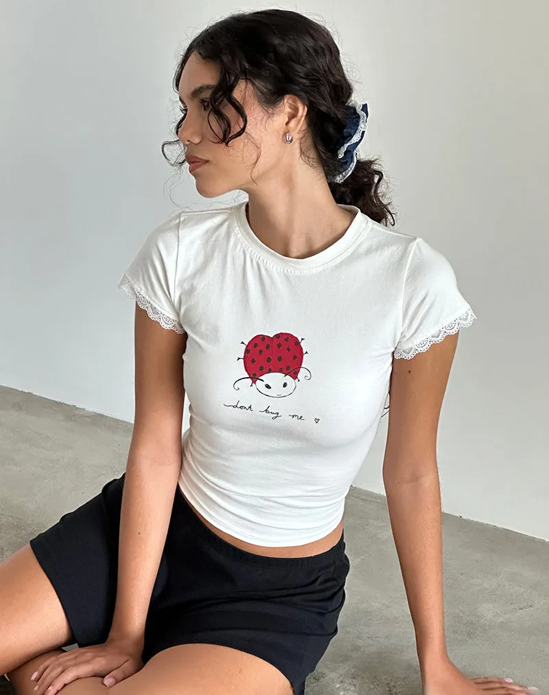 Izzy Baby Tee in Off White 'Dont Bug Me'